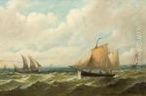 Shipping Off The Coast by John Moore Of Ipswich
