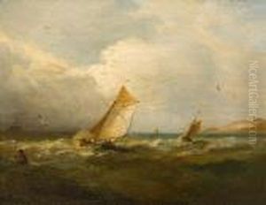 Shipping Off The Coast by John Moore Of Ipswich