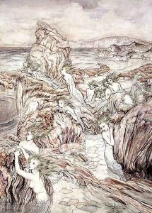 Daughter of the Sea, illustration from The Three Golden Apples, by Nathaniel Hawthorne by Arthur Rackham