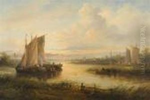 Fishing Vessels At Anchor - Sunset