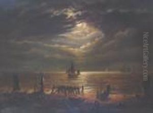 Moonlit Scene At Harwich