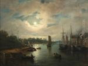 Ipswich Docks By Moonlight