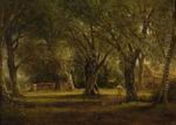 Figure In A Wooded Landscape - view 1