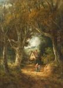 Figures In A Country Lane, Possibly Gainsborough Lane
