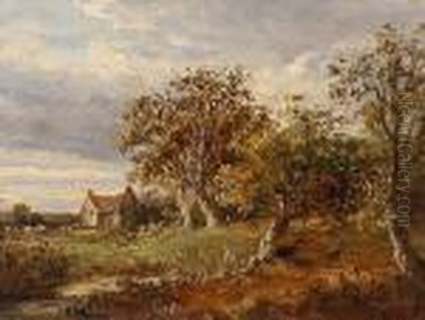 Landscape With Trees And A Cottage - view 1