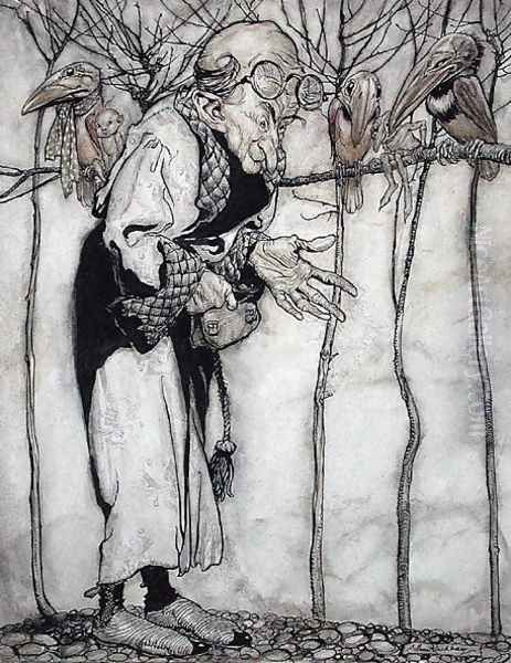 The Wizard, illustration from Arthur Rackhams Book of Pictures, published 1913 - view 1