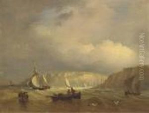 Shipping Off Dover; And Shipping Off Dover Castle by John Moore Of Ipswich