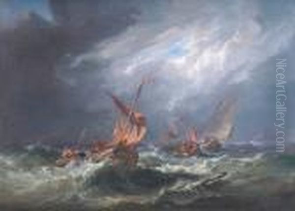 Fishing Vessles In A Rough Sea - view 1