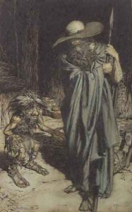 Dwarf and Wotan, from Wagners Ring of the Niebelungen, 1911 by Arthur Rackham