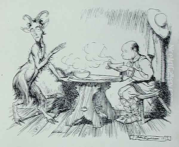 The Man and the Goat, illustration from Aesops Fables, published by Heinemann, 1912 - view 1