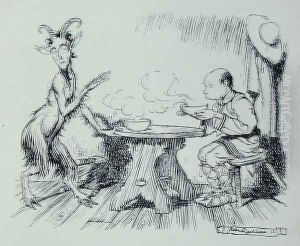 The Man and the Goat, illustration from Aesops Fables, published by Heinemann, 1912 by Arthur Rackham