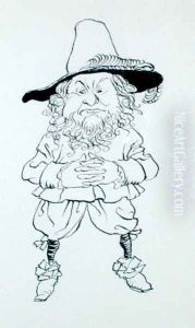dressed in a quaint, outlandish fashion ...their visages, too, were peculiar; one had a large beard, broad face and small piggish eyes, illustration from The Story of Rip van Winkle, by Washington Irving, 1916 edition by Arthur Rackham