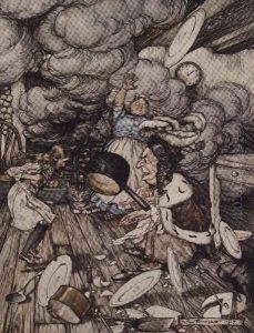 In the Duchesss Kitchen, illustration to Alices Adventures in Wonderland by Lewis Carroll 1832-98 1907 by Arthur Rackham