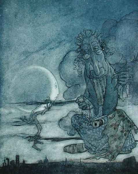 The Moon and her Mother, illustration from Aesops Fables, published by Heinemann, 1912 - view 1