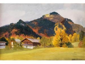 Oberbayerische Berglandschaft Im Herbst by Willy Moralt