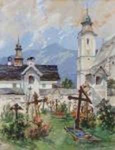 Kirchhof In Einem Gebirgsdorf by Willy Moralt