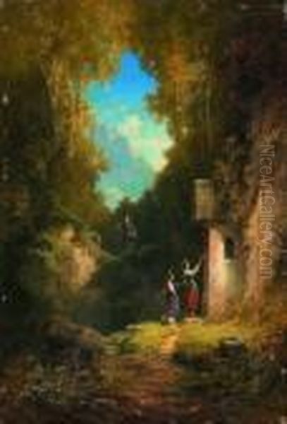 Zwei Dirndl Vor Der
Waldkapelle. - view 1