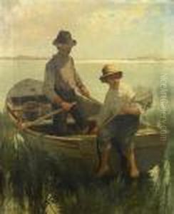 Boys Out Fishing by Edward Moran