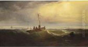 Sailing In Rough Seas by Edward Moran