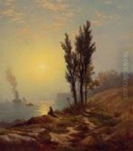 Early Dawn, New York Harbor by Edward Moran