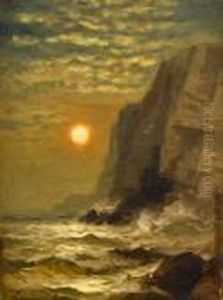 Sunset By The Cliffs by Edward Moran