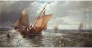 Off Calais Pier by Edward Moran