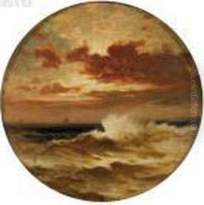 Seascape With Distant Boats by Edward Moran