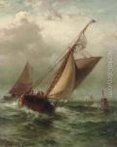 Racing Off Portland Maine by Edward Moran