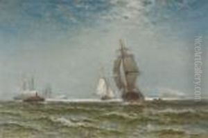 Shipping In New York Harbor by Edward Moran