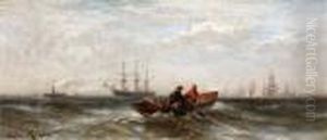 Visserssloep Op Zee Visserssloep Op Zee