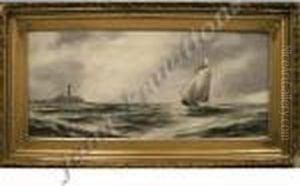 Seascape Withlighthouse And Ships