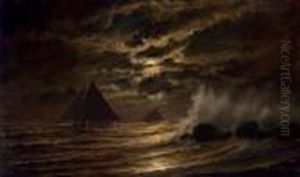 Moonlight On The Water by Edward Moran