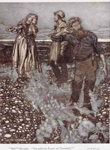 The Widow Whitgift and her sons, from Puck of Pook Hill by Rudyard Kipling 1865-1936 1906 by Arthur Rackham