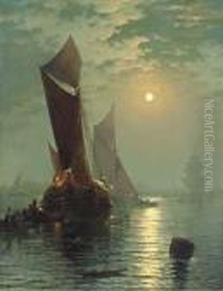 Moonlight On The Thames With A View Of St. Paul's In Thedistance - view 1