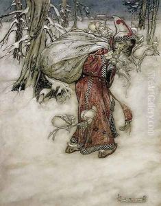 Santa Claus, illustration from Arthur Rackhams Book of Pictures, 1907, published 1913 by Arthur Rackham