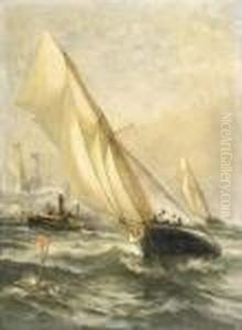 The Puritan And Genesta Race by Edward Moran