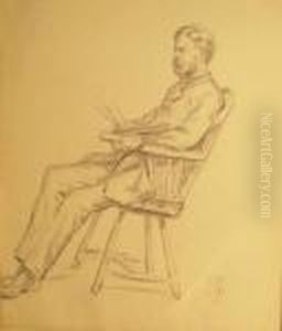 Sketch Of Howard Russell Butler by Thomas Moran