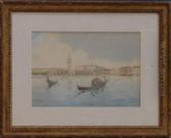Moran:venetian View With Gondolas - view 1