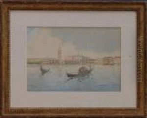 Moran:venetian View With Gondolas by Thomas Moran