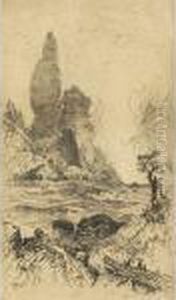 C. 1910; Etching, 5.75 by Thomas Moran
