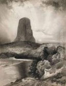Title: Devil's Tower (north Wyoming) by Thomas Moran