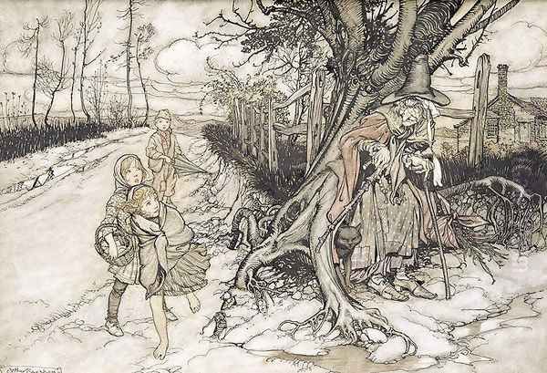 Children startled by a Witch - view 1
