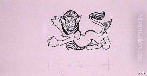 Heraldic Lion, illustration for The Allies Fairy Book, published 1916 by Arthur Rackham