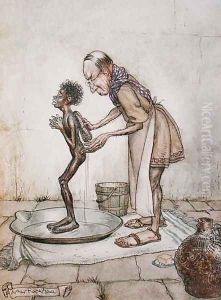 The Blackamoor, illustration from Aesops Fables, published by Heinemann, 1912 by Arthur Rackham
