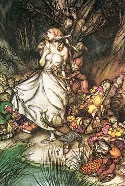 Goblin Market: White and golden Lizzie stood - view 1