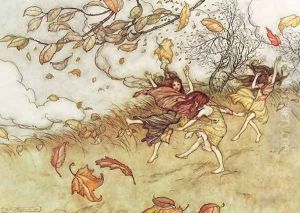 Autumn Fairies from Peter Pan in Kensington Gardens by J.M. Barrie, 1906 by Arthur Rackham