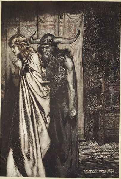 O wife betrayed I will avenge they trust deceived, illustration from Siegfried and the Twilight of the Gods, 1924 - view 1