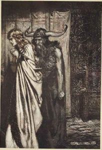O wife betrayed I will avenge they trust deceived, illustration from Siegfried and the Twilight of the Gods, 1924 by Arthur Rackham