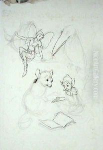 Study for Emma Williams Burlinghams Bookplate by Arthur Rackham