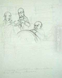 Sir George Savage and Sir James Crichton Browne 1840-1937 called in consultation over the case of the BXXXY and the members by Arthur Rackham